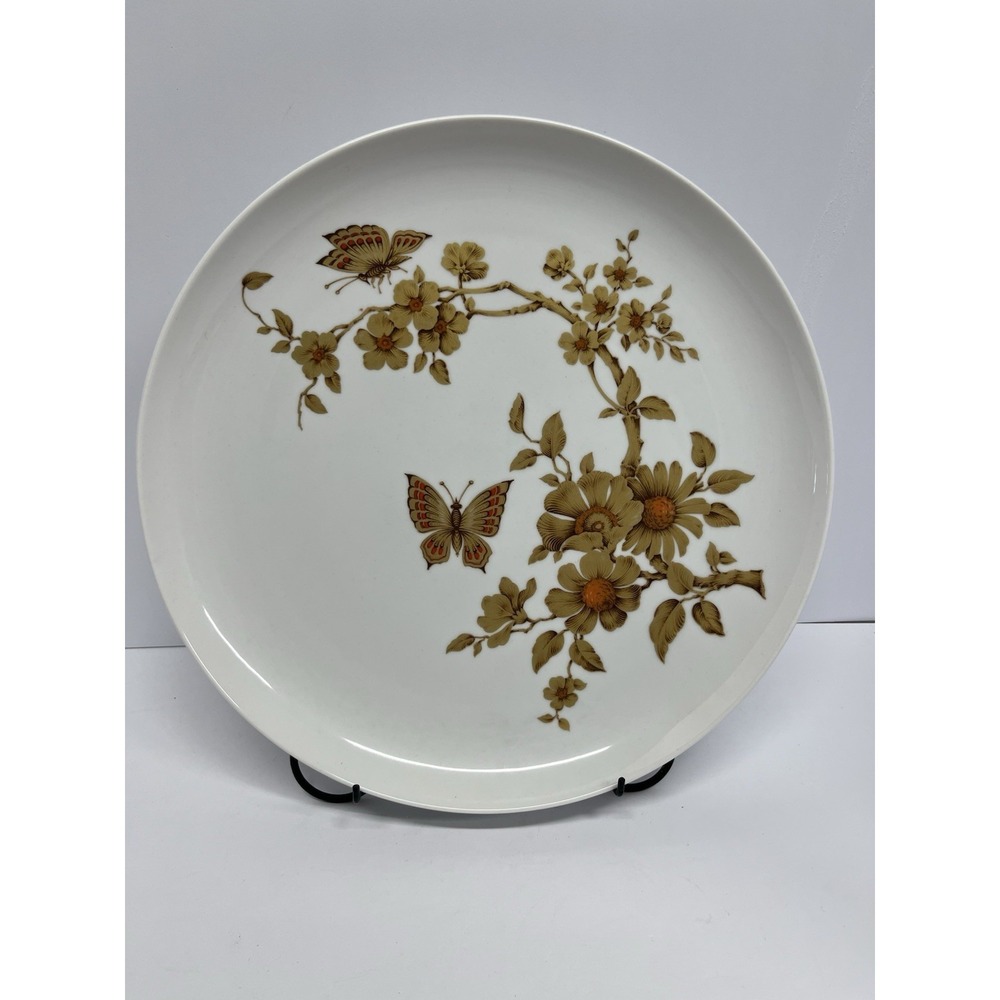 Vintage Kaiser W Germany Madeleine Gold Butterfly Plate 10.5" Porcelain